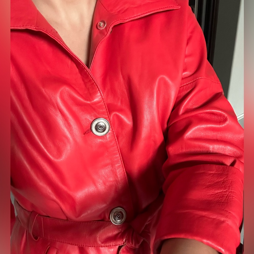 Coral genuine leather jacket - Picture 2 of 8